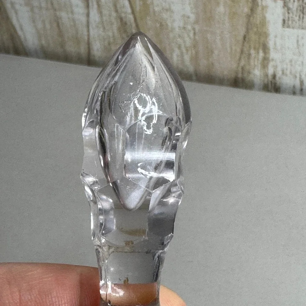 Vintage Clear Cut Glass Decanter Stopper Replacement 3.5 Inch Pointed Finial